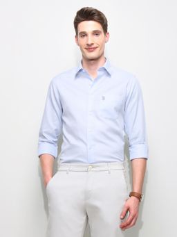 U.S. POLO ASSN. - Blue Solid Regular Fit Shirt