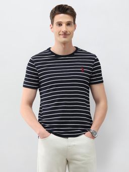 U.S. POLO ASSN. - Black Horizontal Striped Slim Fit T-Shirt