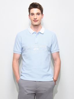 U.S. POLO ASSN. - Blue Brand Embroidered Slim Fit Polo T-Shirt