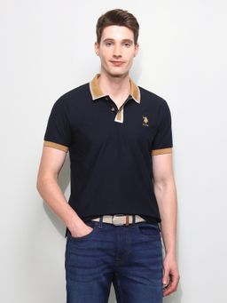 U.S. POLO ASSN. - Black Solid Slim Fit Polo T-Shirt