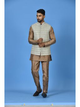 Simaaya - Multi-Colour Printed Premium Quality Cotton Silk Made Nehru Jacket for Men