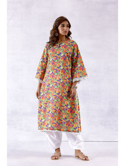 KURTISM - Multi Colour Floral Printed Kurta with Salwar (Set of 2)