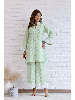 KURTISM - Har Green Printed Kurta with Palazzo (Set of 2)