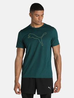 Puma - Performance Cat Men Green T-shirt
