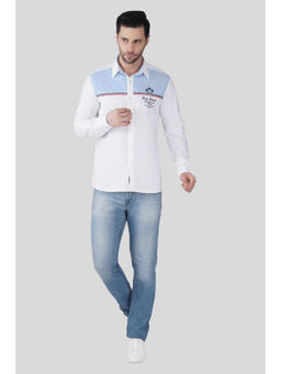 Pier seven - Men's Embroidered White Shirt