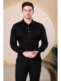 Pier seven - Men's Embellished/Sequined Black Shirt