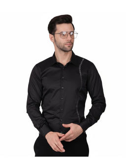 Pier seven - Men's Embroidered Black Shirt