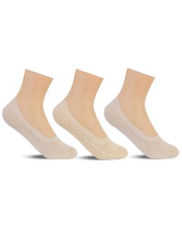 Bonjour - Womens Low-Cut Ankle Anti-Slip Grip No-Show Socks - Multi-Color (Pack of 3)