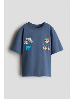 H&M - Boys Blue Oversized Printed T-Shirt