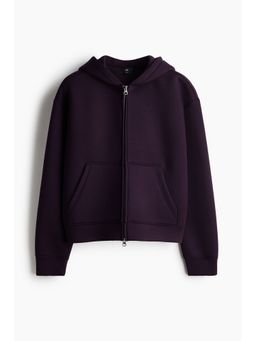 H&M - Men Purple Loose Fit Scuba Zip-Through Hoodie Jacket