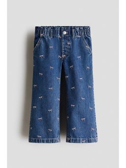 H&M - Girls Blue Wide Leg Paper Bag Jeans