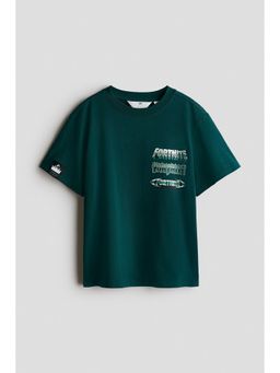H&M - Boys Green Printed T-Shirt