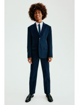 H&M - Boys Blue Blue Solid Jacket and Trouser