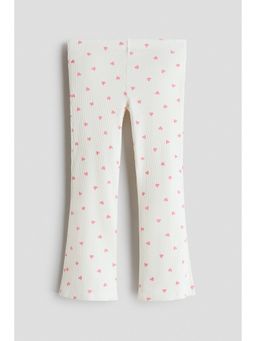 H&M - Girls White Flared Cotton Leggings