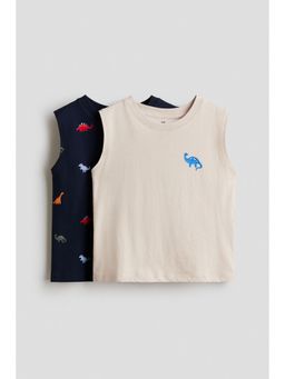 H&M - Boys Multi-Color 2-Pack Cotton Vest Tops