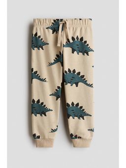 H&M - Boys Beige Printed Sweatshirt Joggers
