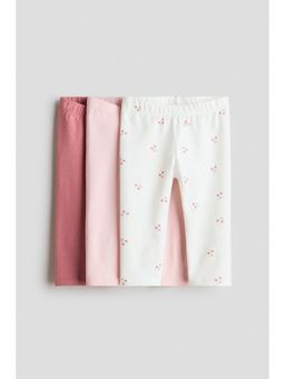 H&M - Girls Multi-Color 3-Pack Cotton Leggings