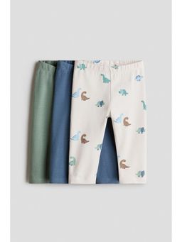 H&M - Girls Multi-Color 3-Pack Cotton Leggings