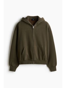 H&M - Men Green Oversized Fit Zip-Through Hoodie Jacket