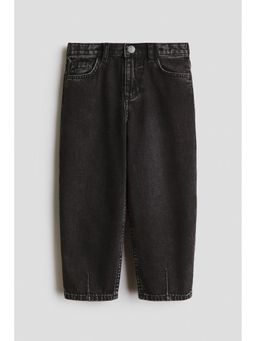 H&M - Girls Black Loose Fit Barrel Jeans
