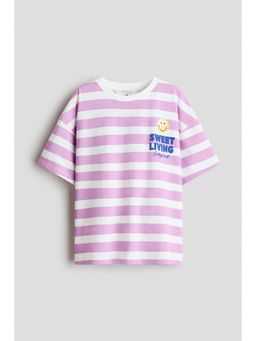 H&M - Girls Multi-Color Printed Cotton T-Shirt