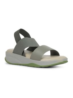 Bata - Grey Synthetic Round Toe Pair Of Sandals