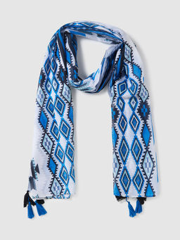 Globus - Women Multi Printed Scarf with Tasselled Border