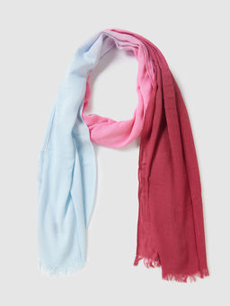 Globus - Women Multi Dyed Scarf with Frayed Border