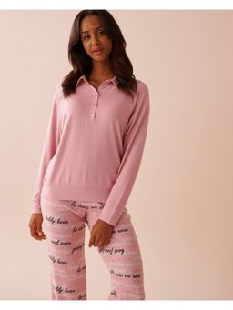 La Vie En Rose - Pink Recycled Fibers Long Sleeve T-Shirt