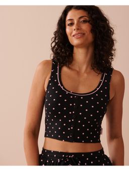 La Vie En Rose - Button Detail Cotton Crop Cami Top