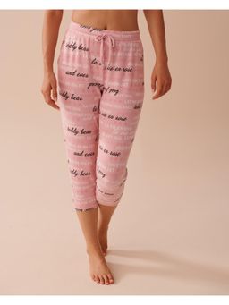 La Vie En Rose - Heart and Letter Print Recycled Fibers Capri