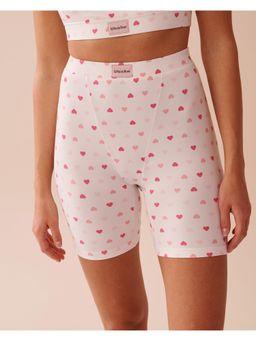 La Vie En Rose - Heart Print Super Soft Biker Style Shorts