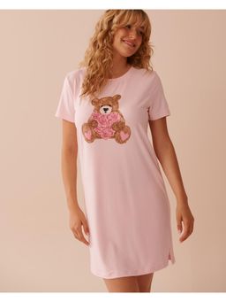 La Vie En Rose - Teddy Bear Print Super Soft Sleepshirt
