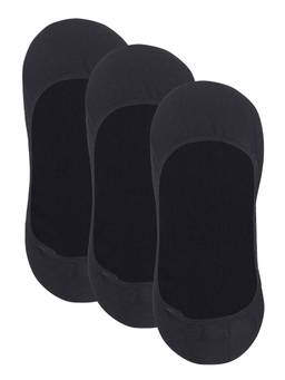 NEXT2SKIN - Womens Cotton Hidden Loafer Invisible Foot Liner Socks - Pack Of 3 - Black