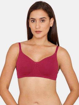 Zivame - Double Layered Non-Wired 3-4th Coverage Backless Bra Raspberry Radiance