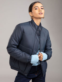 Twenty Dresses by Nykaa Fashion - Navy The Coming Of Winter Jacket