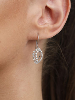 CLARA - Sterling Silver Rhodium Plated Swiss Zirconia Olivia Earrings For Women & Girls