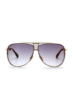 French Connection - Grey Lens Aviator Sunglass Full Rim Gold Frame With Gradient