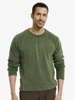 Rare Rabbit - Boule Green Woven Regular Fit Sweater