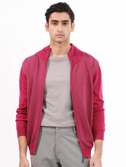 Rare Rabbit - Heritage Pink Jacquard Regular Fit Jacket