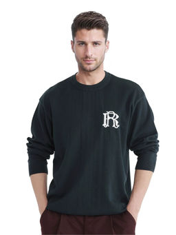Rare Rabbit - Varo Dark Green Woven Regular Fit Sweater