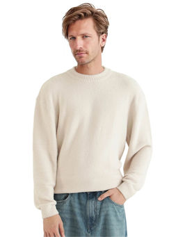 Rare Rabbit - Zeo-1 Cream Plain Regular Fit Sweater