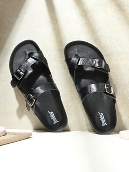 EL PASO - Men Beige Faux Leather Casual Slip On Sandals