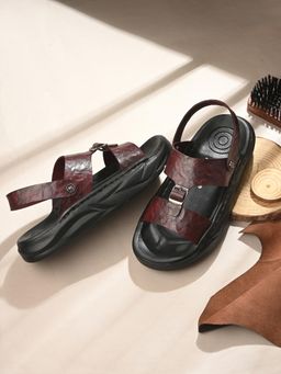 EL PASO - Trendy Ethnic Sandals for Men - Wine