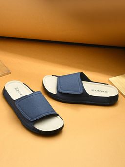 EL PASO - Trendy Navy Blue Velcro Sandals