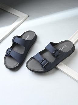 EL PASO - Men Lightweight Blue Double Buckle Sandals