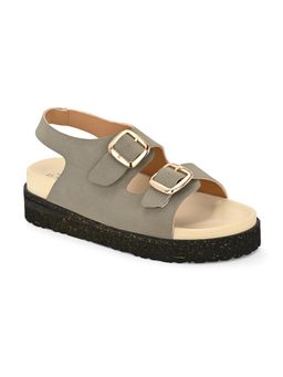 EL PASO - Women Taupe Faux Leather Sandals