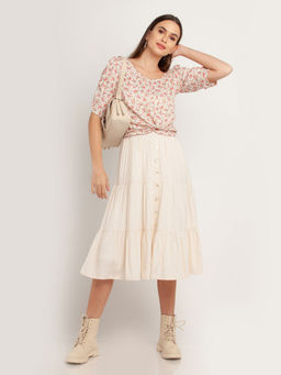 Zink London - Womens Off White Printed Top
