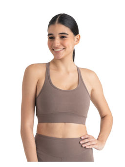 Hunnit - Women Zen Medium Coverage Sports Bra Taupe