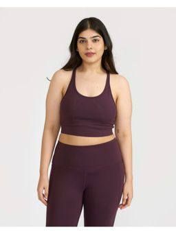 Hunnit - Women Zen Medium Coverage Sports Bra Burgundy